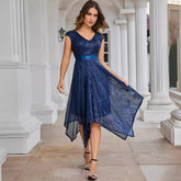 Vestido de lentejuelas asimétrico irregular